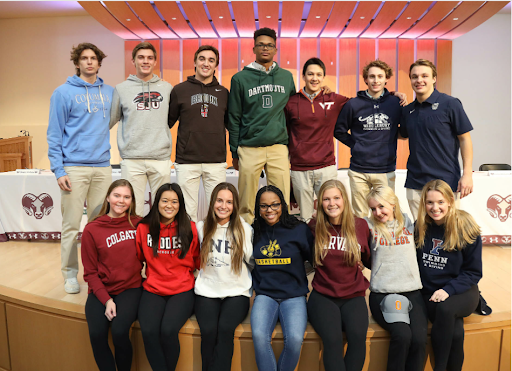 Senior student athletes revel in their athletic journeys as they commit to play in college.